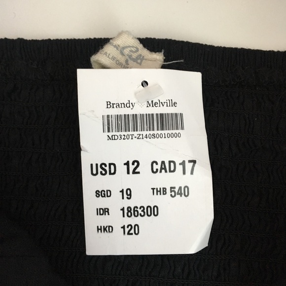 brandy melville black crop top - Picture 2 of 2